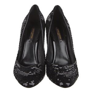 New LOUIS VUITTON Sanaga Leather Sequined Pumps Size EU 38